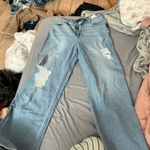 Hollister Light Blue Distressed Boyfriend Jeans